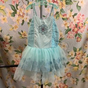NWT Disney Store Frozen Elsa Leotard Tutu Dance Tulle Girls SZ 9//10